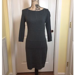 Etcetera, Gray, 3/4 Length Sleeve, Bodycon Dress